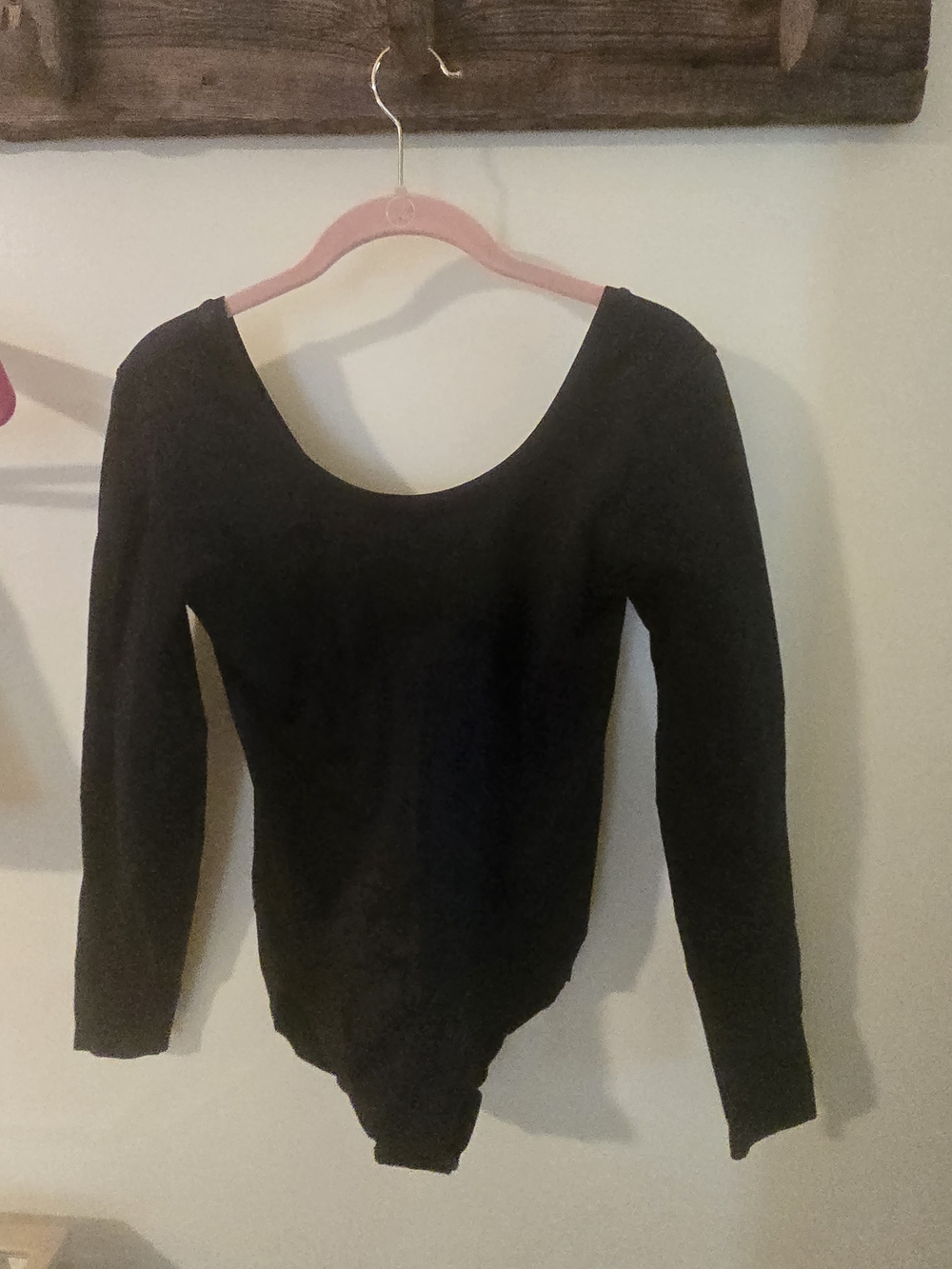 Spanx Black Scoop Neck Long Sleeve Bodysuit - Women